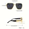 1 Pair of Women's Plastic Oversized Geometric Frame Wide Leg Fashionable Glasses Suitable for Daily Commuting Home