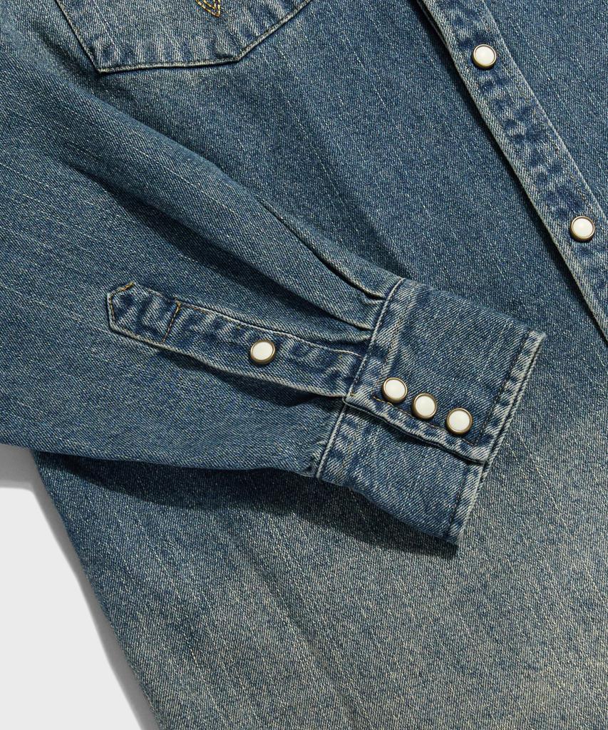 Beulonseun 1950er Jahre Slub-Denim Westernhemd