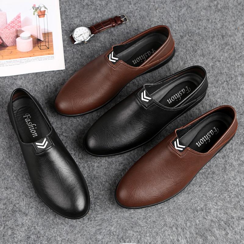 Vår Lær Fritidssko Herresko Pustende Businessko Myk Såle Slip-on Latsko