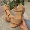 Fashion 2025 Ladies Shoes Peep Toe Women's Sandals Fashion Rivet Summer Casual Buckle Strap New Plus Size Comfortable Wedge Sandals