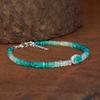 Natürliches Grünes Opal Glatte Perlen Charm Armband, Grüner Opal Ovaler Charm Goldarmband, Handgemachtes Armband, Oktober Geburtsstein, Geschenk für Sie