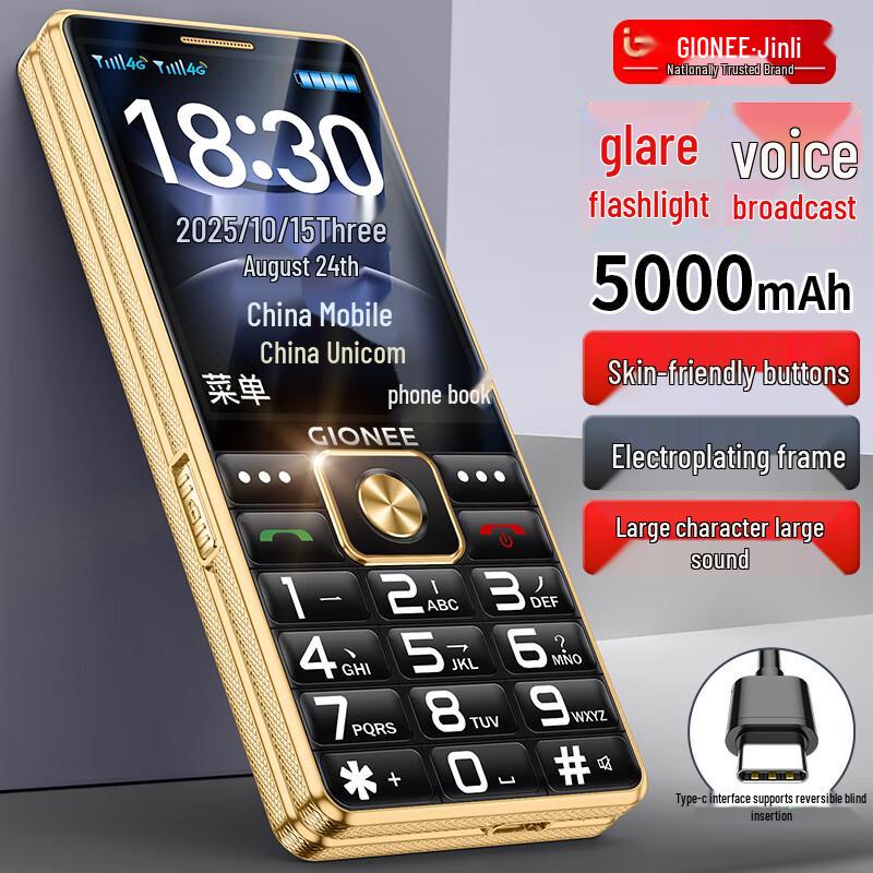 Gionee S5000 4G Telefono Cellulare Funzionale per Anziani (Versione NC)