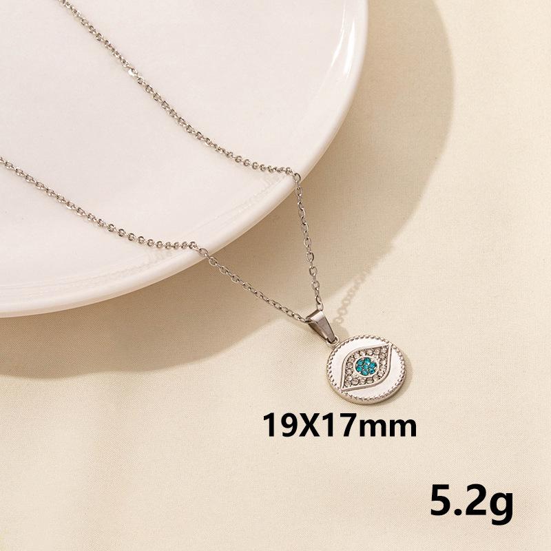 Stainless Steel Evil Eye Pendant Necklace: European & American Fashion Trend, Hip Hop Streetwear Style