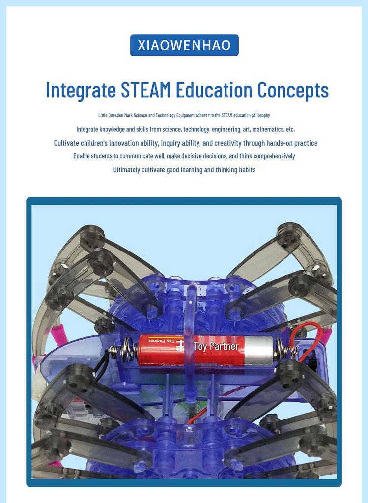 Little Question Mark S9 Spider Robot: STEAM DIY Educational Kit for Young Students