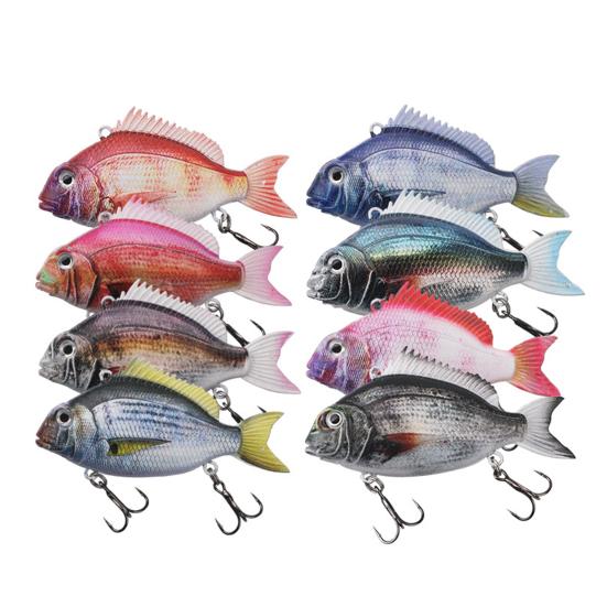 Hard Bait Swimbait with Treble Hook Realistic Looking Bright Color Natural Swimming Posture Portable Fishing Lure Fake Bait