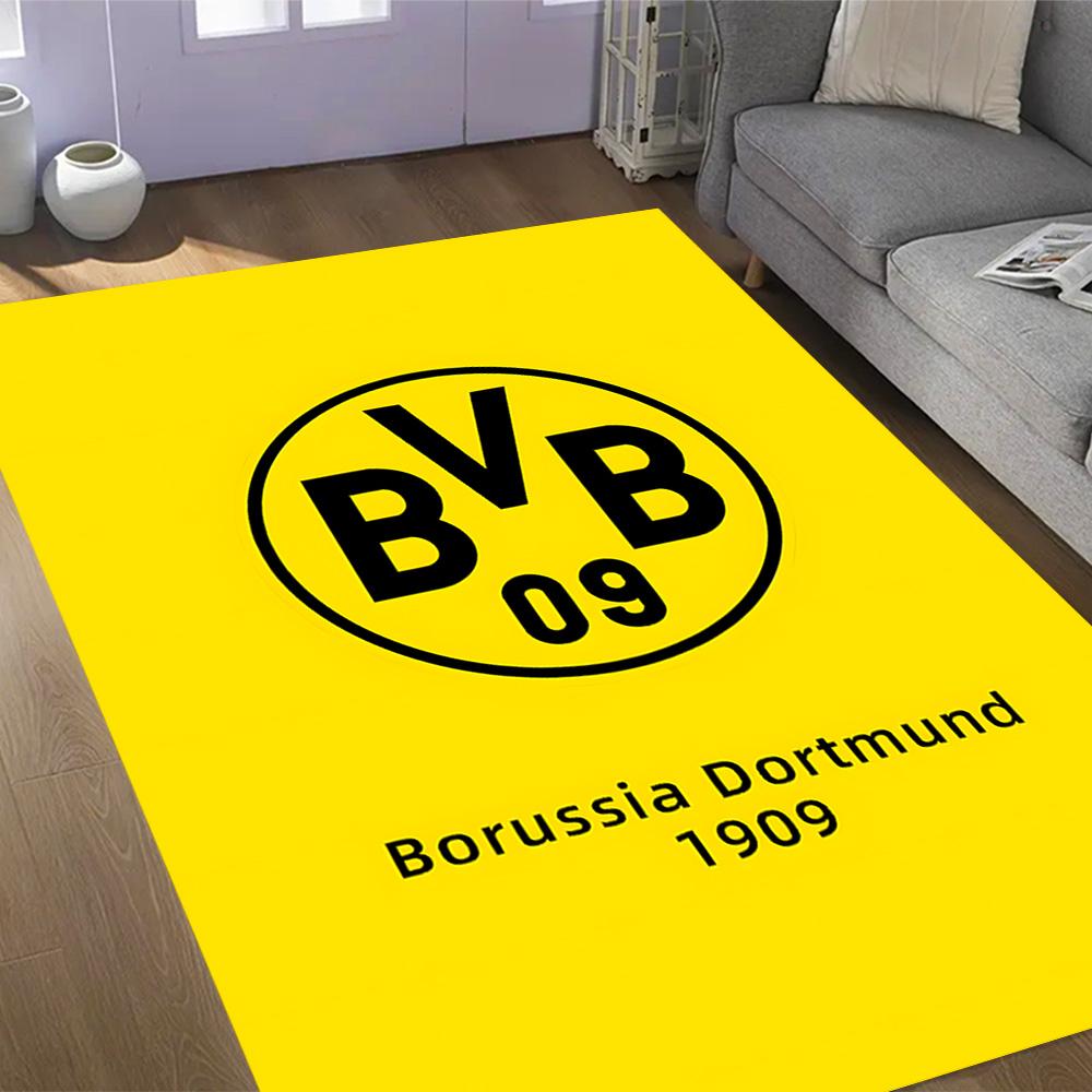 Χαλάκια Αντιολισθητικά με Θέμα Splatter Art - Λογότυπο Bvb 09 - Διακόσμηση Σπιτιού από Πολυεστέρα, Κατάλληλα για Υπνοδωμάτια, Σαλόνια, Εισόδους, Στούντιο και Διακοσμήσεις