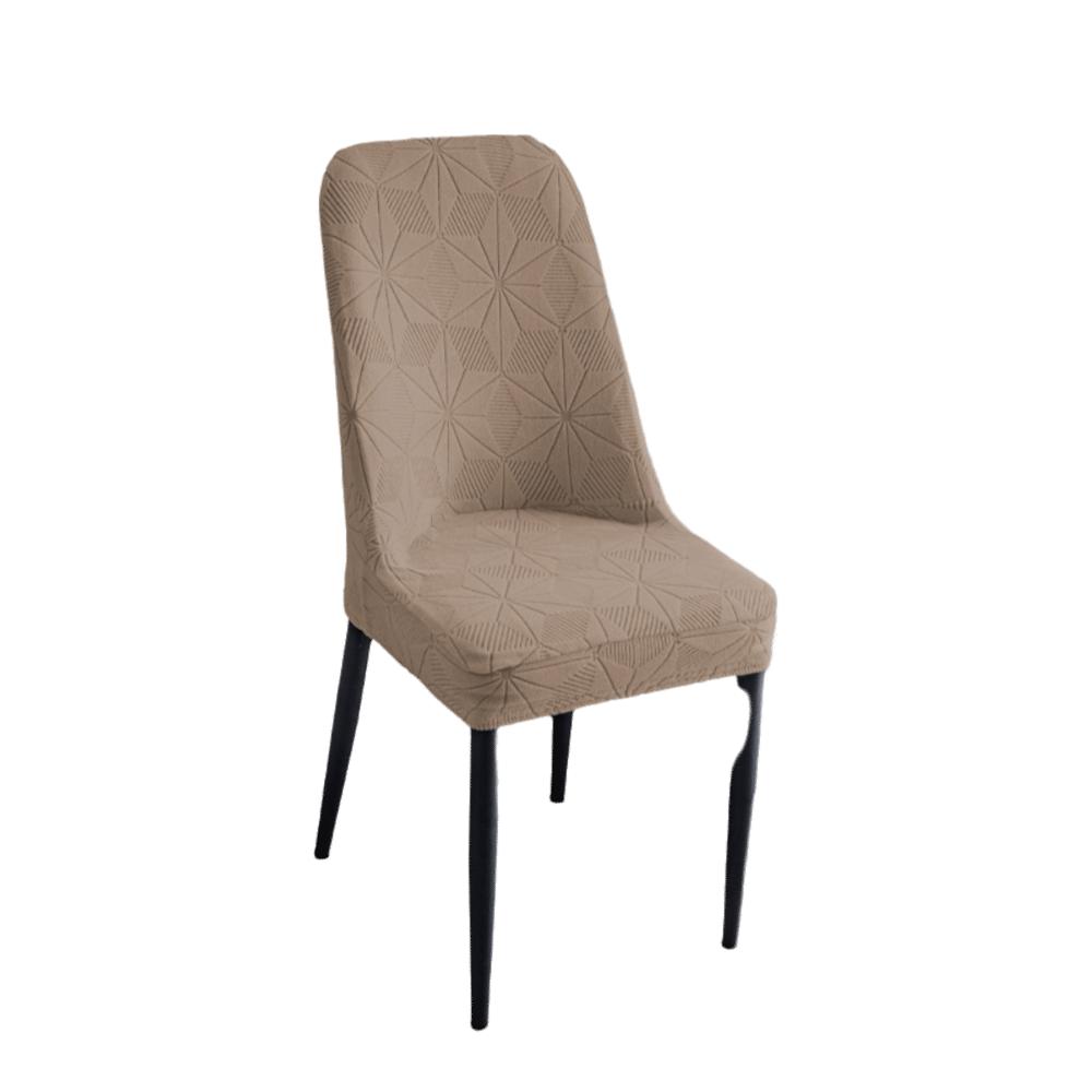 Seat Cover Jacquard Chair Cover Dustproof Kitchen Chair Protector Elastic Arc Chair Cover  Office