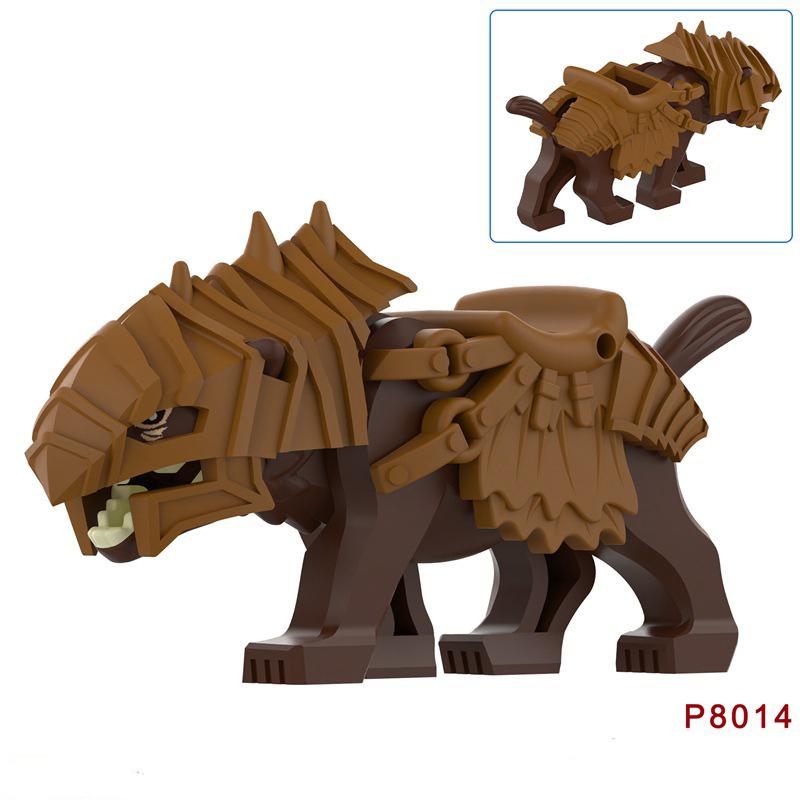 MOC Medieval Wolf Building Blocks Castle Army Knight Soldiers Figures Mount Animal Bricks Toys Gift DF004