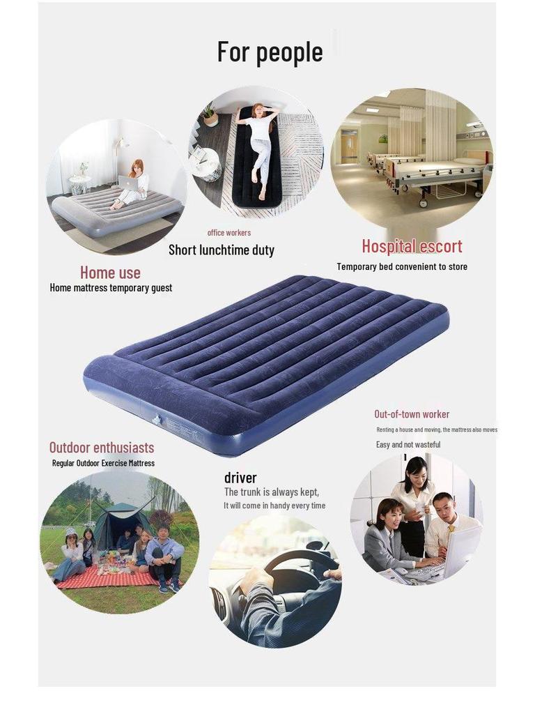 Extra-Large Double Inflatable Air Mattress - Portable Outdoor Folding Bed