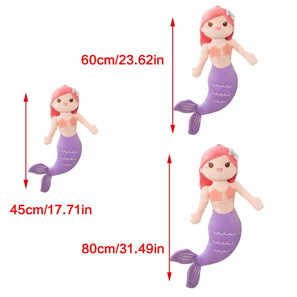 Mermaid Pillow Throwing Pad Plushes Cushions Toy for Bedroom Sofa Home Decoration Home Cushions