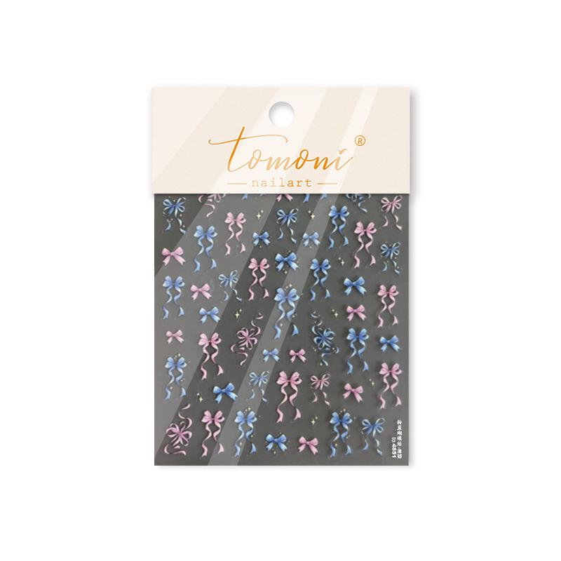 

Tomoni Durable & Adorable Japanese Children s Nail Stickers: Flowing Bow Design