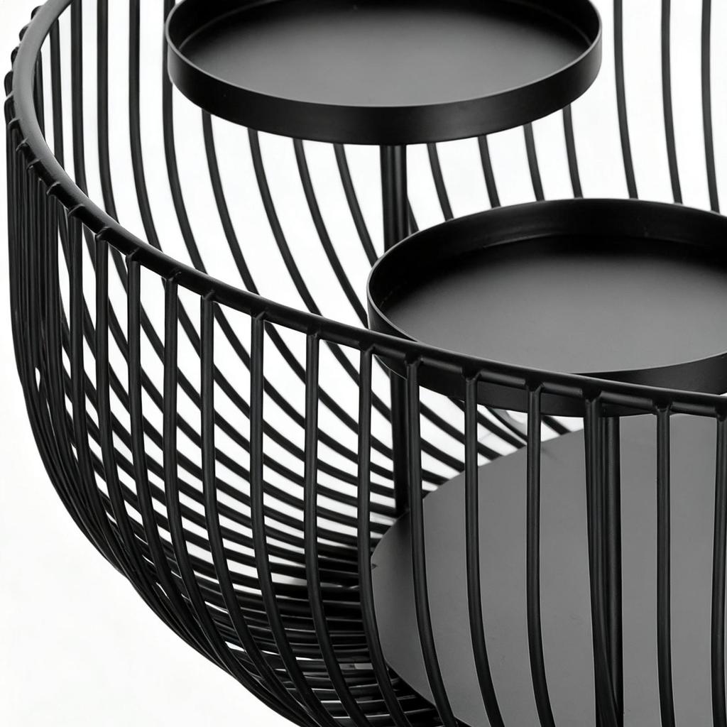 4-grid Christmas Advent Wreath Candle Holder Metal Black Cylindrical Candle Holder Decorative Candlestick Centerpiece For Winter
