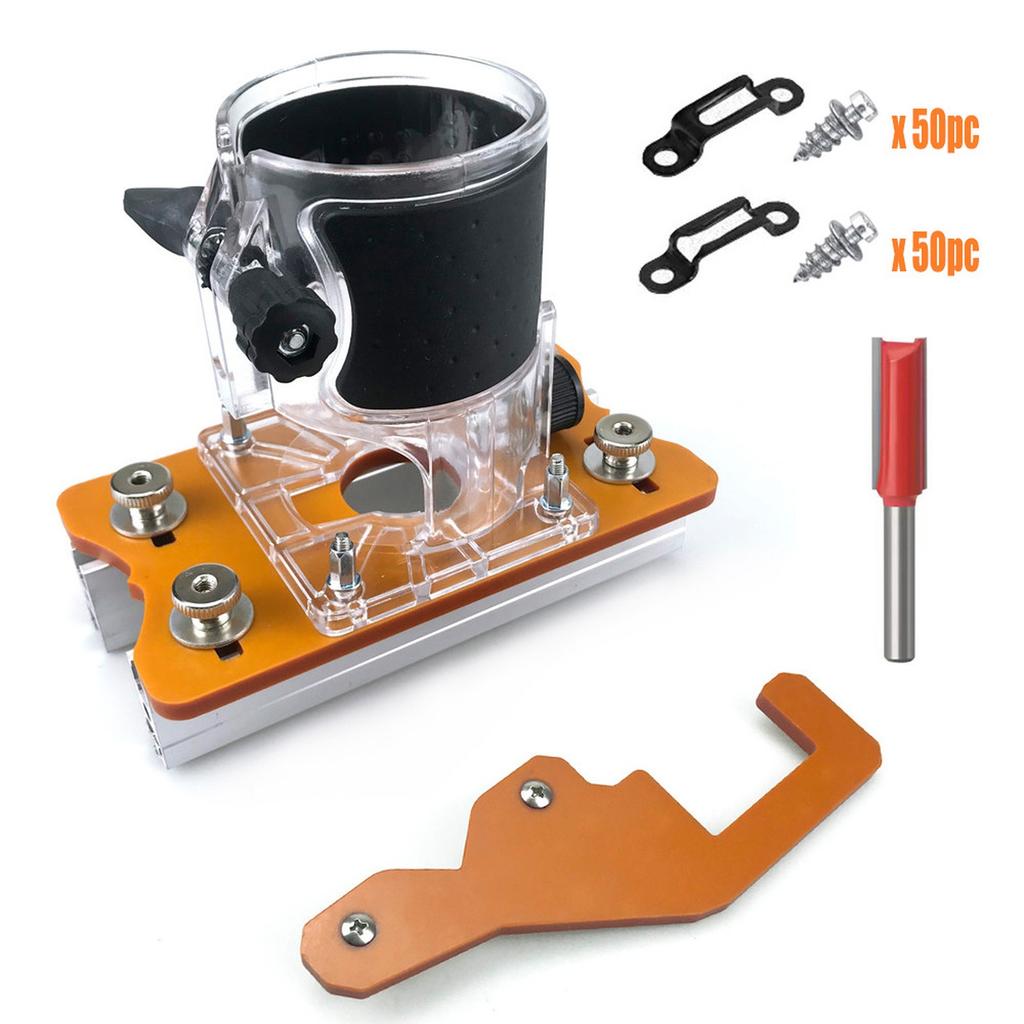 ABJJ Woodworking 2 In 1 Slotting Bracket, Fasteners Slotting Guide Base For Furniture Concealed Connector And Buckle