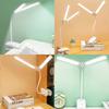 3 Colors LED Clamp Double Head Desk Lamp Touch Dimming Reading Lamp with Clip  School/Office