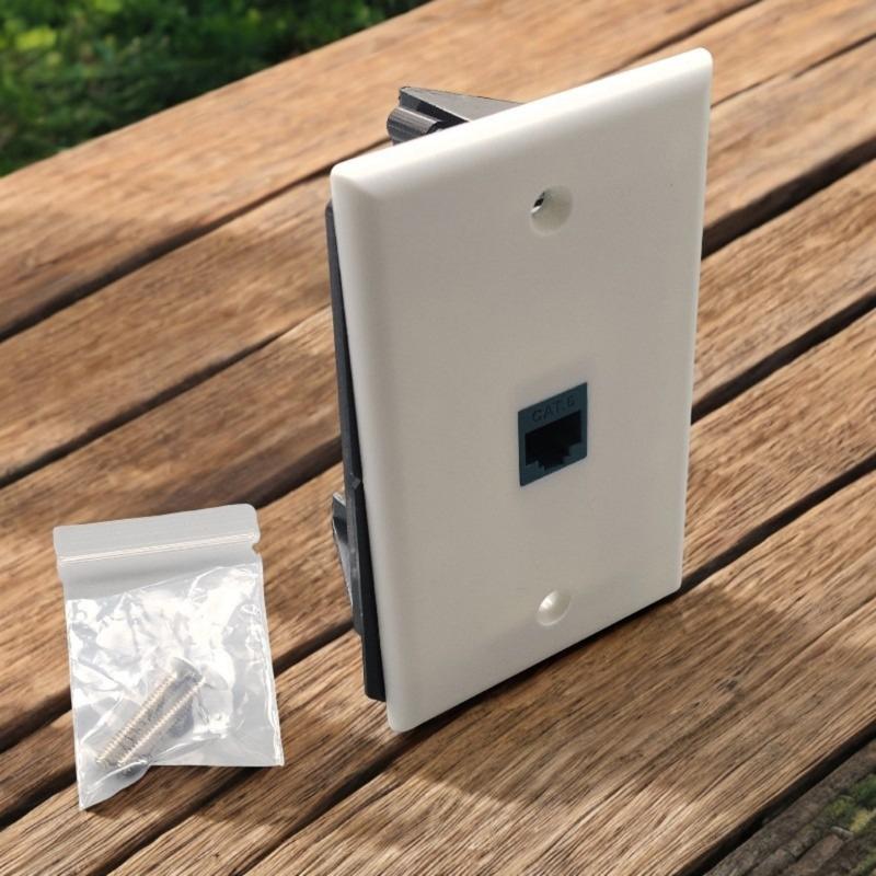 Ethernet Wall Plate Female Pass Through Outlet Panel for Networks Connectors Single/Double Port TV Cable Wall Plate