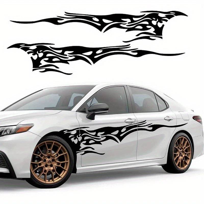 Creative Flame Car Side Stripe Decals Reflective Warning Sticker For Vehicle Decoration