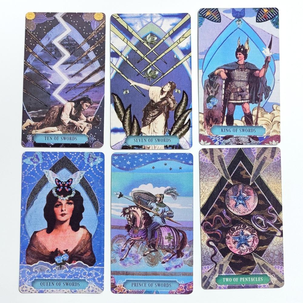 Pachetul de Tarot The Zerner-Farber cu Dublă Gravură, 78 de Cărți de Tarot cu Artă Colaj, Instrument Spiritual de Divinație în Cutie Rigidă 10.5*6cm