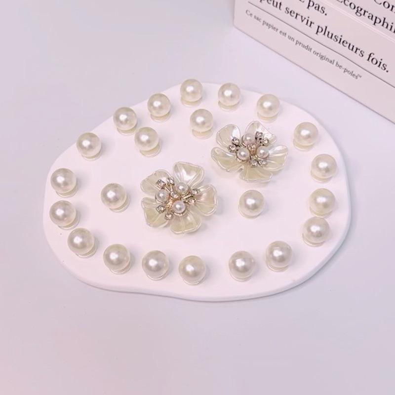 24 ks Módní ozdoby na boty pro dřeváky Sada Doplňky Dírková spona na boty Letní Perla Pětiokvětá květina DIY 3D Dekorace na boty