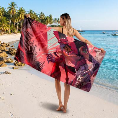 Large Beach TowelNeon Genesis Evangelion Soft Absorbent Towel Beach Bath Home Use