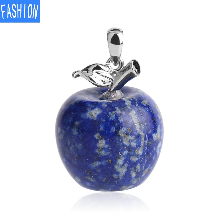 Natural Crystal Apple Pendant Summer Bead Chain Necklace Women'S European And American Fashion