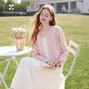 Women's Lace V-Neck Cable Knit Cardigan