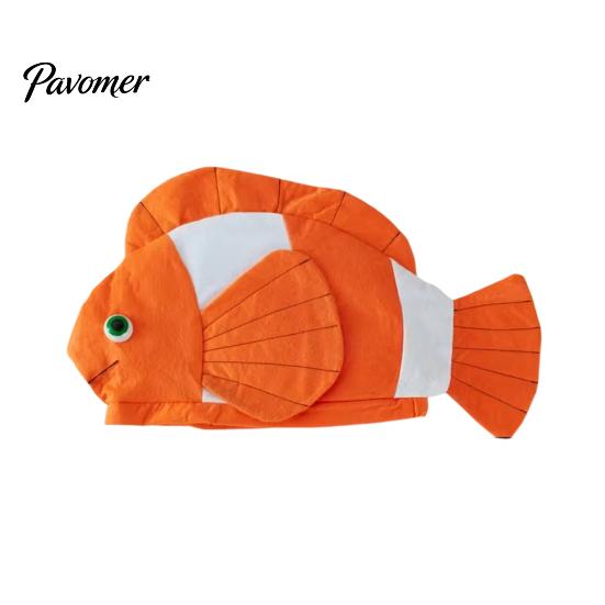 Cappello a forma di testa di peluche, Cappello a forma di pesce pagliaccio in peluche, Cappello costume da pesce pagliaccio di Halloween per bambini Cosplay Adulti, Travestimento per spettacoli teatrali Feste Morbido