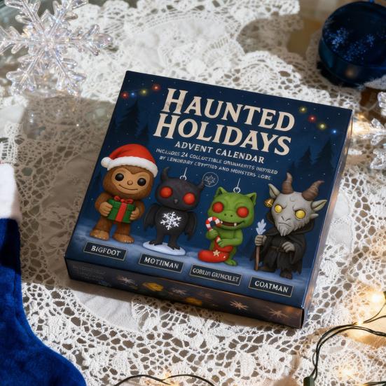 Haunted Holidays Advent Calendar 24-Day Countdown Box Multifunctional Festive Car Decoration for Christmas Fun