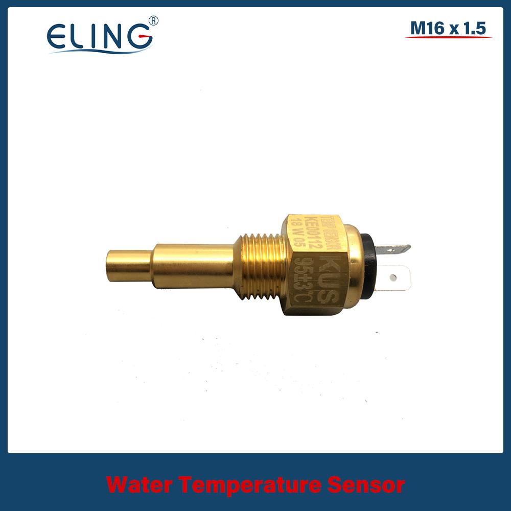 KUS Universal 52mm Water Temp Gauge 40-120℃ 25-120℃ 12V 24V for Auto Boat Red Yellow Light Temperature Sensor M10 M14 M16 M18