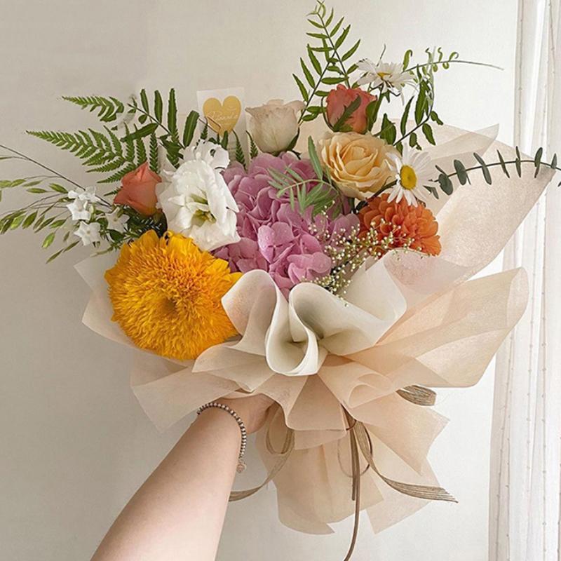 Flower Packaging Paper Translucent Milk Cotton Lining Paper For Florist Wrapping Bouquet Wedding Soft Colorful Decorative Paper