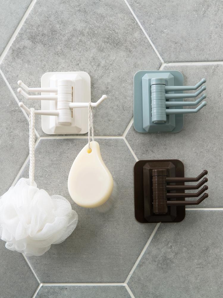 

Вращающиеся крючки для кухни, прочные вешалки для полотенец из вискозы, настенные вешалки для ванной комнаты, несмывающиеся и бесшовные липкие крючки для хранения 6*7cm синий