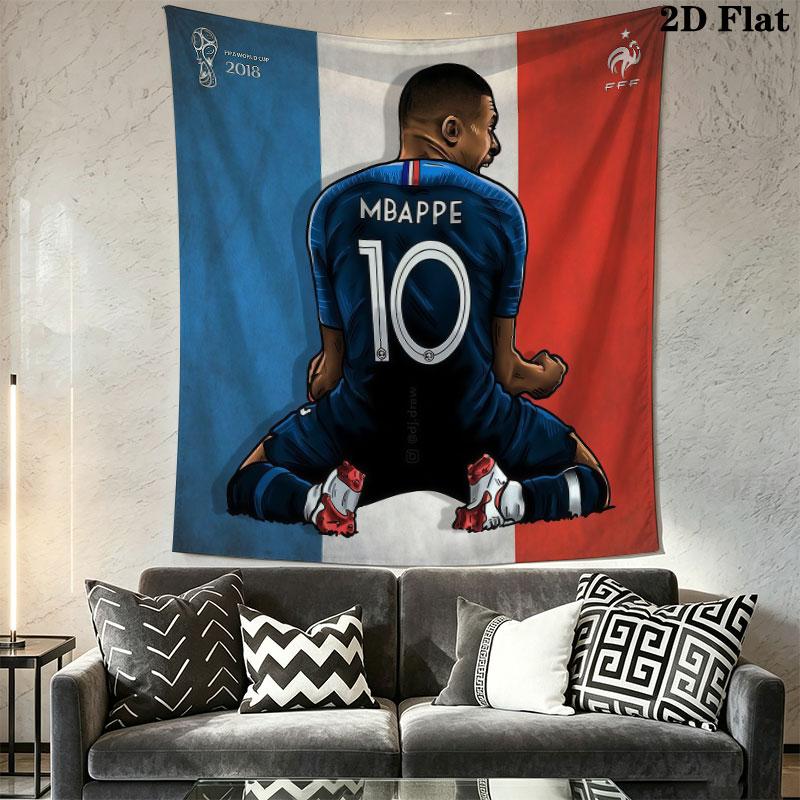 Kylian Mbappé Pride  Wall Hanging Printed Fabric Blanket Decorative Tapestries for Bedroom Living Room Home Decor