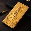 For XIAOMI Mi 15 Ultra 15Ultra 5G Flip Case 3D Crocodile Head Magnetic Cover Cowhide Genuine Leather Card Pocket Wallet Covers