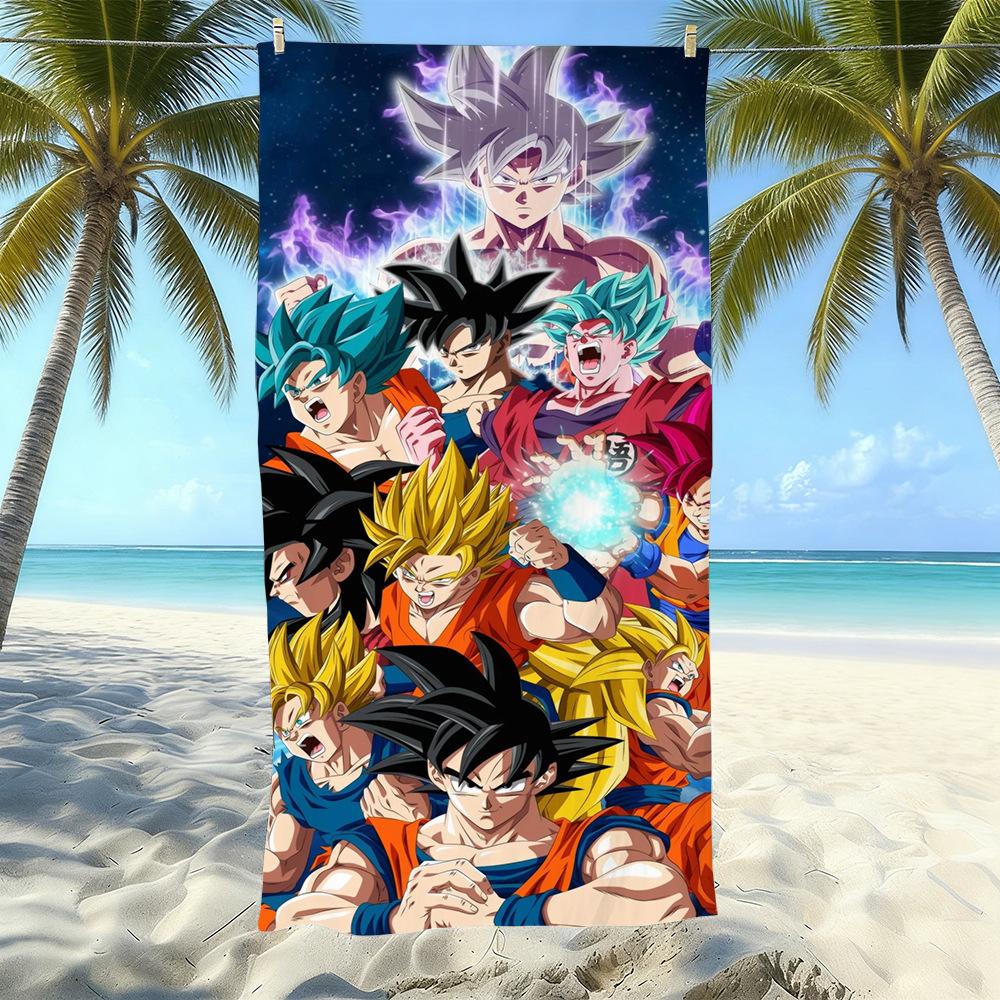 Animation Beach Towels Thickened Microfiber Quick-Drying Bath Towels Outdoor Travel Towels Can Be