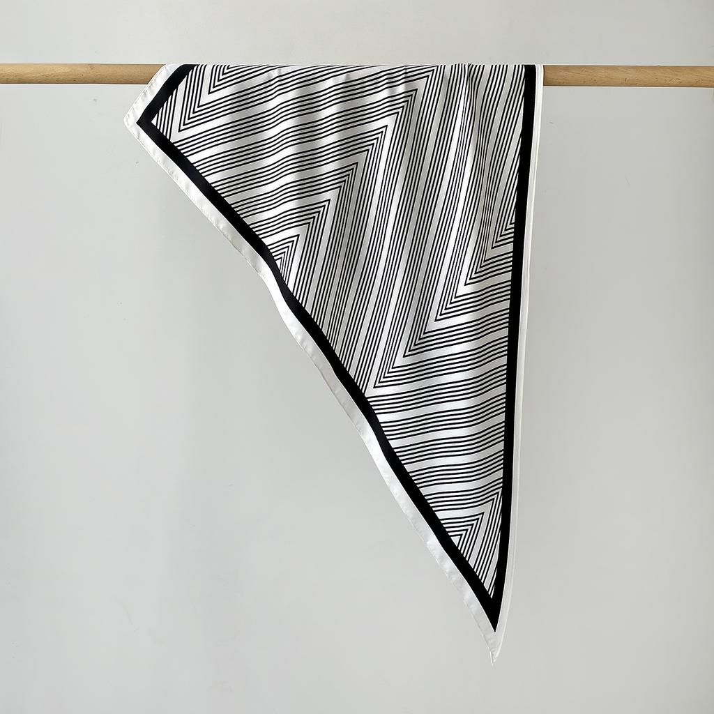 Twill Light Luxury High Sense Simulation Silk Headscarf Waist Triangle Scarf Silk Scarf Multi-Function