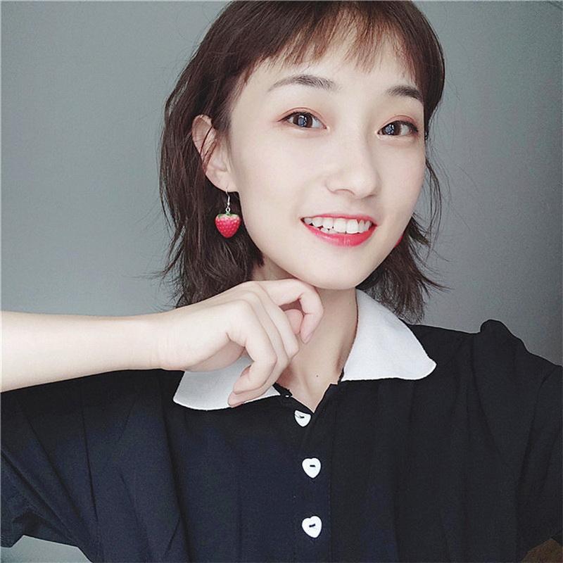 Fashion Simple Stereo Simulation Strawberry Dangle Earrings Lovely Girl Fruit Earring For Women Gifts New Jewelry Accessories