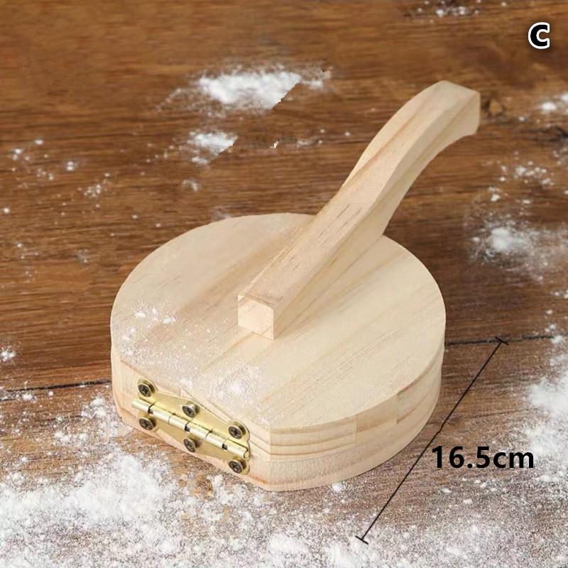 Manual Wooden Dumpling Skin Press,Round Dough Flattener Tool for Dumplings,Empanadas,Tortillas