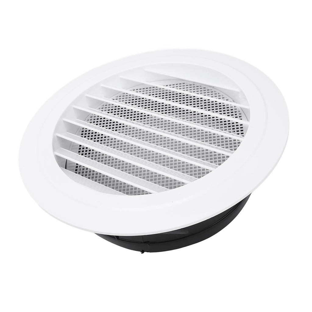Capac Ventilare Rotund 200mm Plastic ABS Alb Grilă de Ventilare cu Lame Înclinate pentru Baie Bucătărie Birou