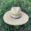 Handmade Straw Hat Wide Border Hat Crochet Travel Bucket Hat Sun Protecting Hat for Adult Children Man Women