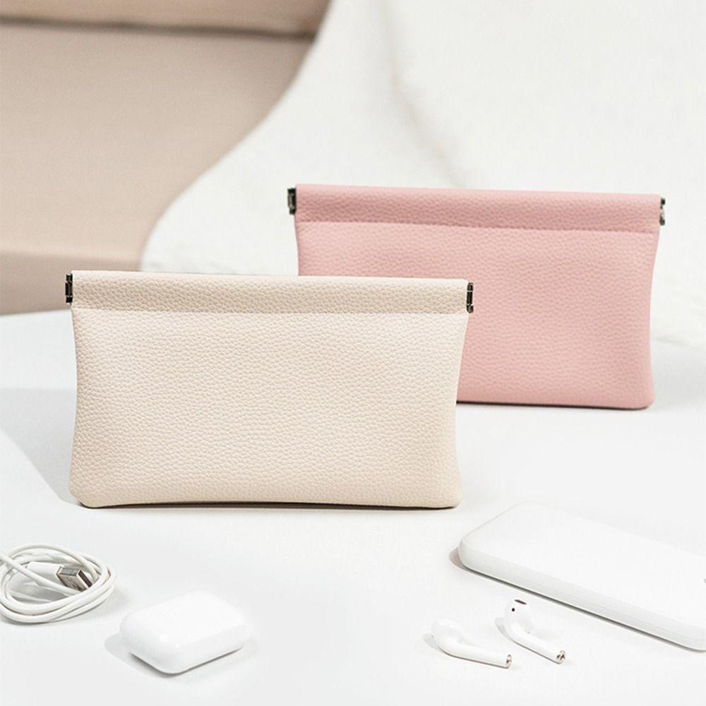 New Automatic Closure PU Leather Long Wallet Waterproof Large Capacity Coin Purse Cosmetic Bag Women