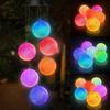Waterproof Wind Chimes Hanging Solar Light Outdoor,Solar Powered Color Changing Crystal Ball Wind Chime, Yard Garden Porch Decor
