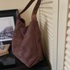 Minimalist Tote Bag for Women Fashion Shoulder Bag with Soft Suede Texture Large Capacity