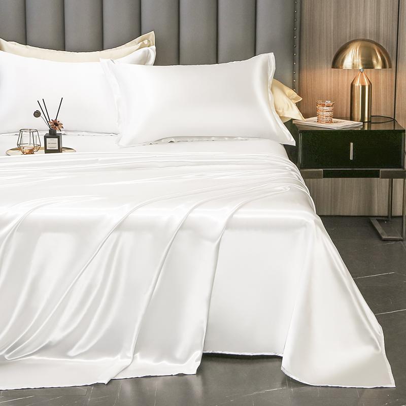 High End Satin Sheets, Soft And Comfortable Solid Color Sheets, Luxurious Single And Twin Bed Sheets