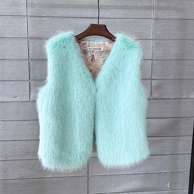 Женский безрукавный жилет из искусственного меха Осень/Зима 2026 Large