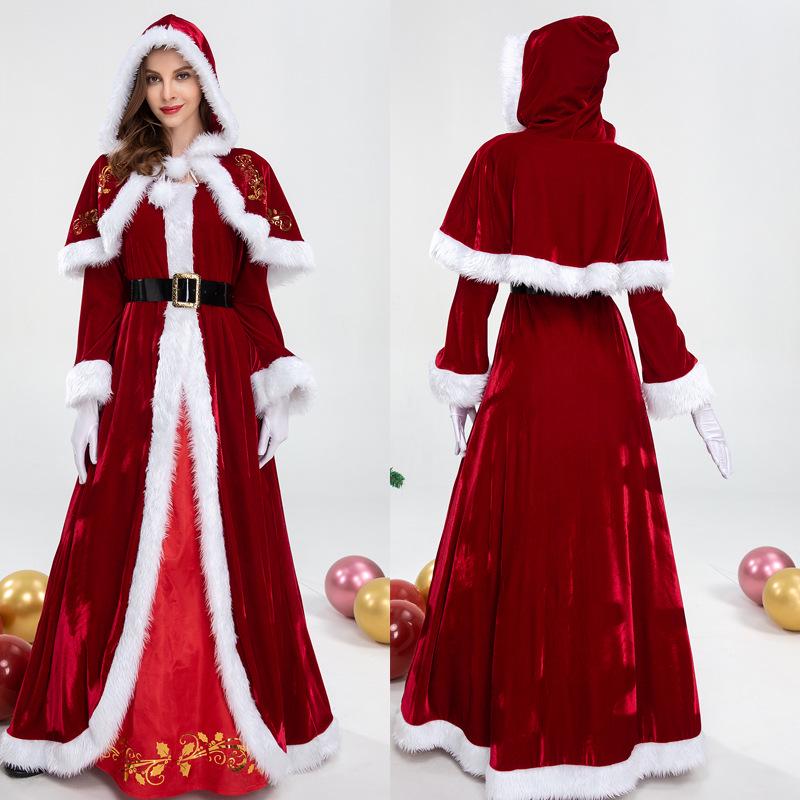 Retro Court Santa Claus Couple Costume - Women's Christmas Cosplay & Masquerade Dress