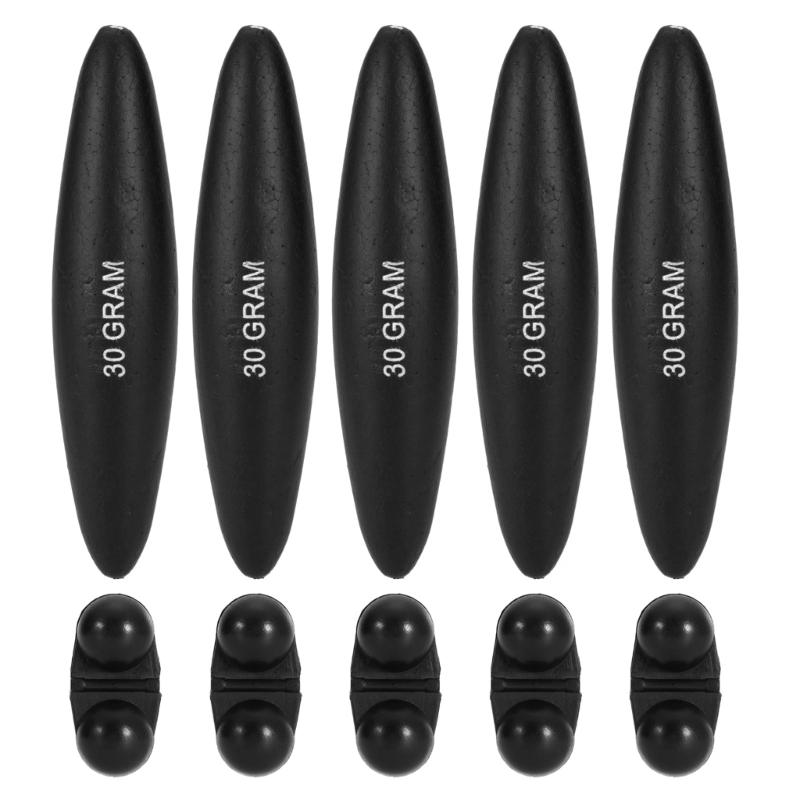 

Pack of 5 Inline Float High Strength Fishing Buoyancy Float with Bells Weight Bead Bobbers Float Fishing Tackle 20g/30g