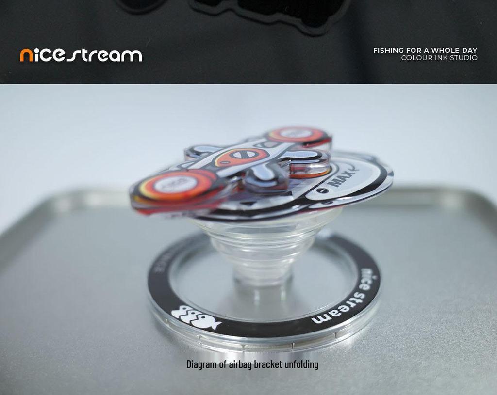 Fishing Boy Rotating Magnetic Phone Holder Lure Reel Style