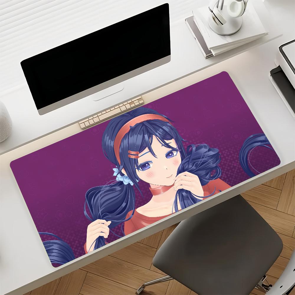 Gaming Mouse PadLarge Desk Mat Antislip BaseStitched EdgesCozy Bedroom Anime Girl Print Keyboard Pad for Gamer Office Home