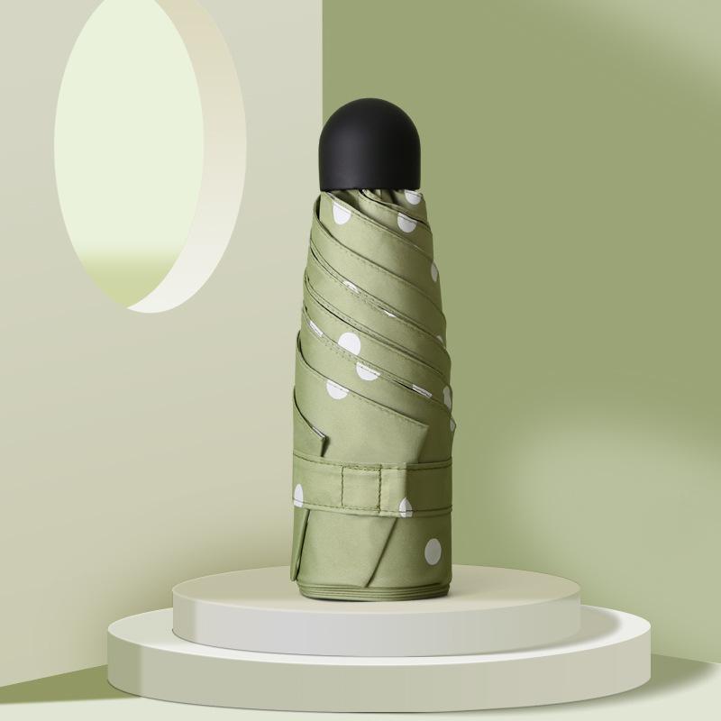 Simple polka dot ultra-light 50% umbrella mini sunscreen umbrella UV protection sun umbrella women's small weather and rain dual-purpose pocket