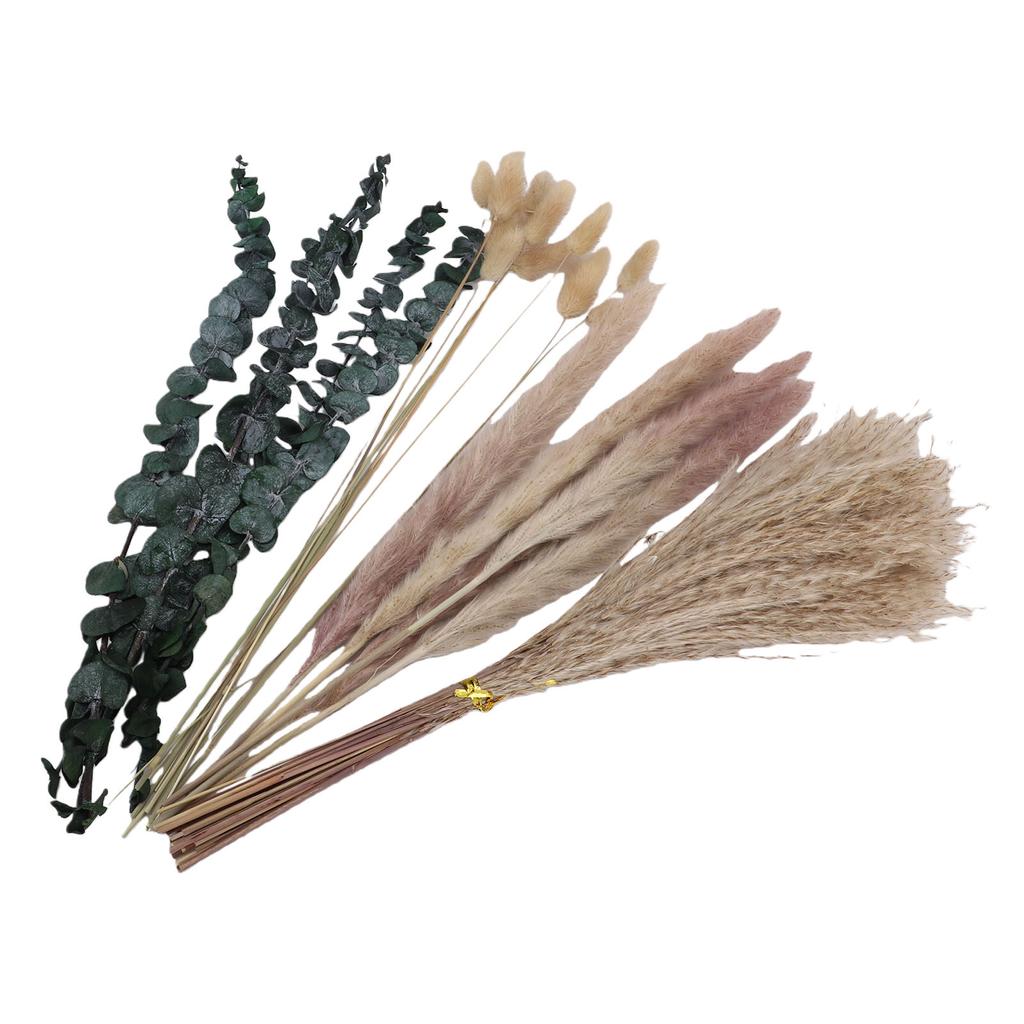 Bohemian Decor Dried Flowers Bouquet Rabbit Tails Eucalyptus Pampas Grass Bouquet Floral Arrangement for Wedding Dining