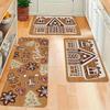 2/3pc Christmas, Cartoon Gingerbread Man, Carpet Home Decor, Winter Warmth And Soft Mat, Kitchen, Living Room, Bedroom